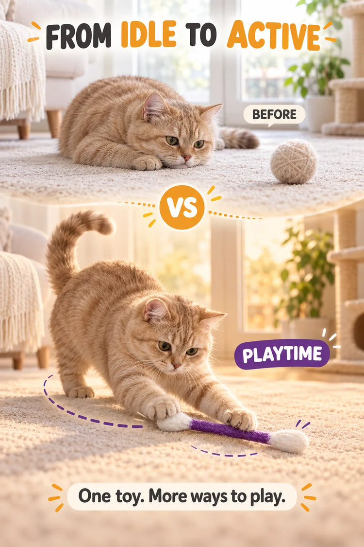 🔥Last Day 20% OFF-🐱2026 New Contcove® Giant Q-Tip Cat Toy – Endless Fun for Bored Cats 🎉