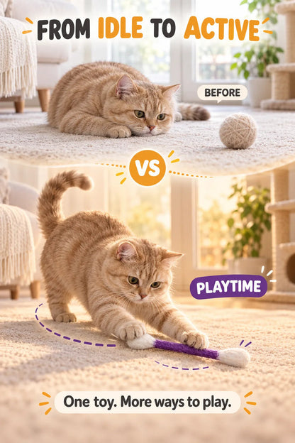 🔥Last Day 20% OFF-🐱2026 New Contcove® Giant Q-Tip Cat Toy – Endless Fun for Bored Cats 🎉