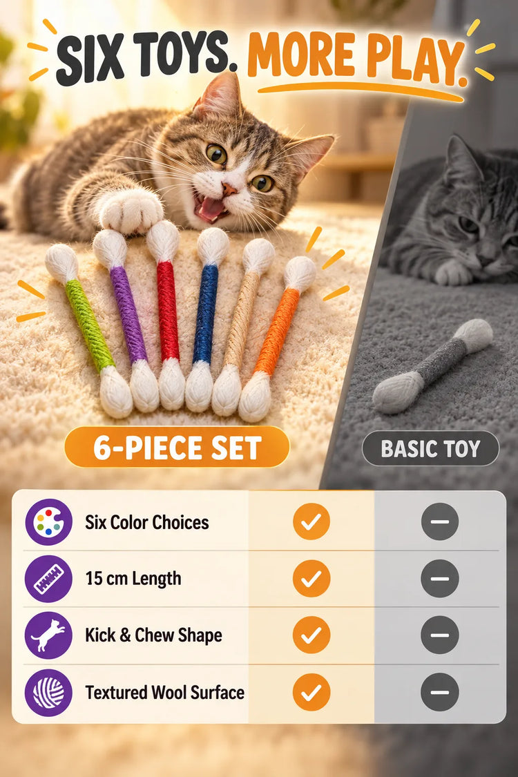 🔥Last Day 20% OFF-🐱2026 New Contcove® Giant Q-Tip Cat Toy – Endless Fun for Bored Cats 🎉
