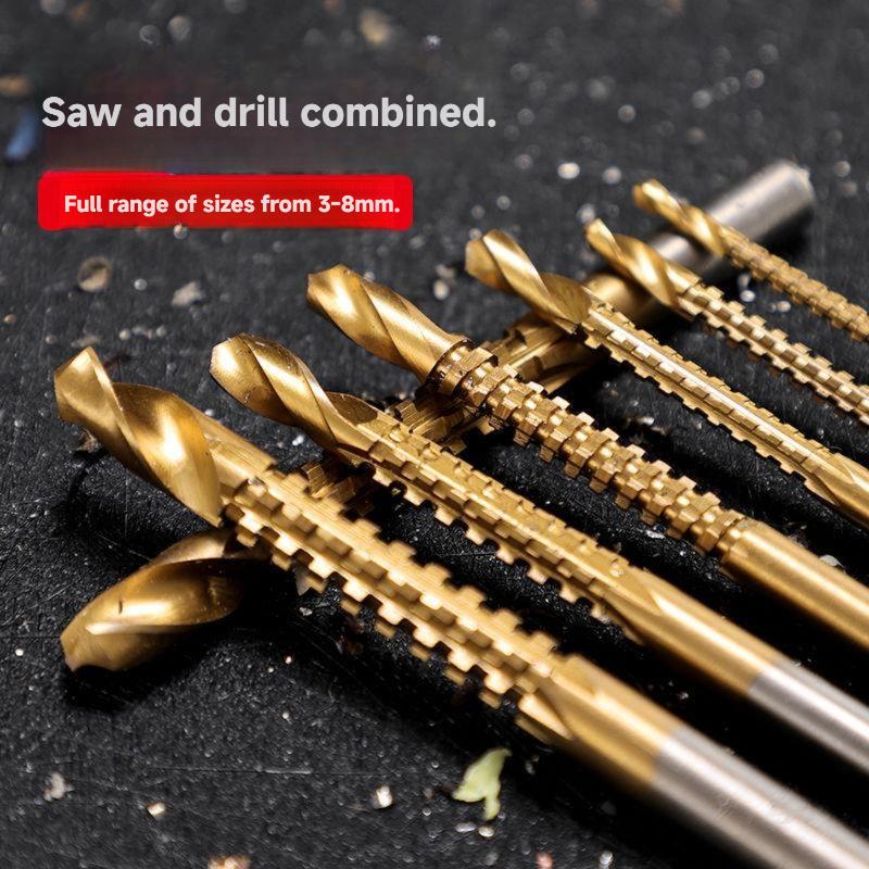 🛠️ 6-Piece Titanium-Coated Drill Bit Set – Drill, Cut & Carve Like a Pro!