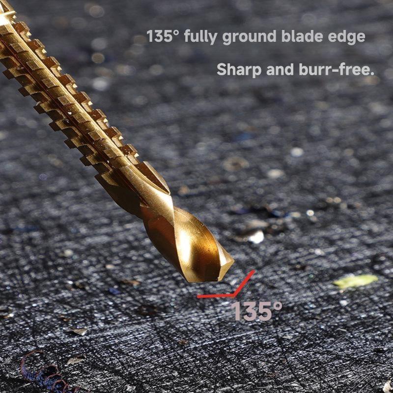 🛠️ 6-Piece Titanium-Coated Drill Bit Set – Drill, Cut & Carve Like a Pro!