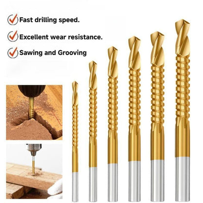 🛠️ 6-Piece Titanium-Coated Drill Bit Set – Drill, Cut & Carve Like a Pro!