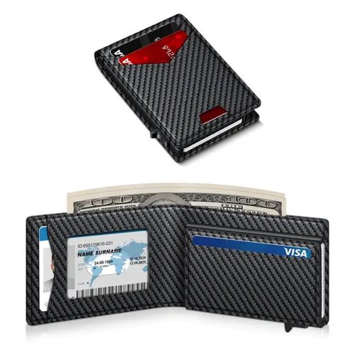 🔥Last Day 20% OFF-🎁2026 New LOVILDS® Men's Minimalist Carbon Fiber Pop-Up Wallet with RFID Blocking