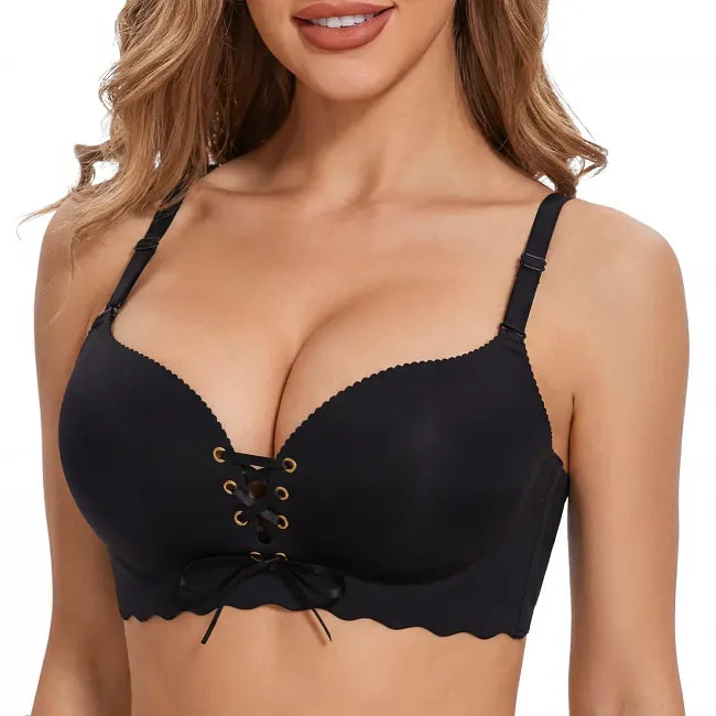 🔥 Selling Fast – 47% OFF 🎁 LOVILDS® Drawstring Push Up Bra – Other Colors SOLD OUT, Black Going Fast!