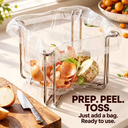 ✨ 2-in-1 Foldable Kitchen Bag Holder 🛒 – Keep Counters Neat & Clutter-Free!