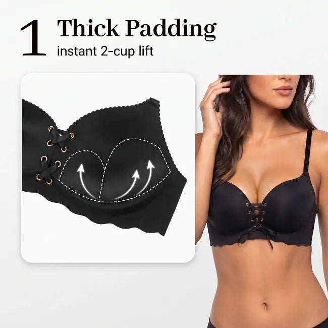🔥 Selling Fast – 47% OFF 🎁 LOVILDS® Drawstring Push Up Bra – Other Colors SOLD OUT, Black Going Fast!