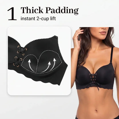 🔥 Selling Fast – 47% OFF 🎁 LOVILDS® Drawstring Push Up Bra – Other Colors SOLD OUT, Black Going Fast!