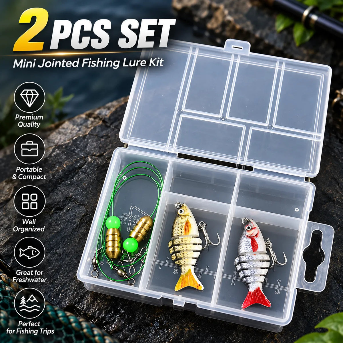 🎣2'' Lifelike Fishing Lures for Freshwater and Saltwate
