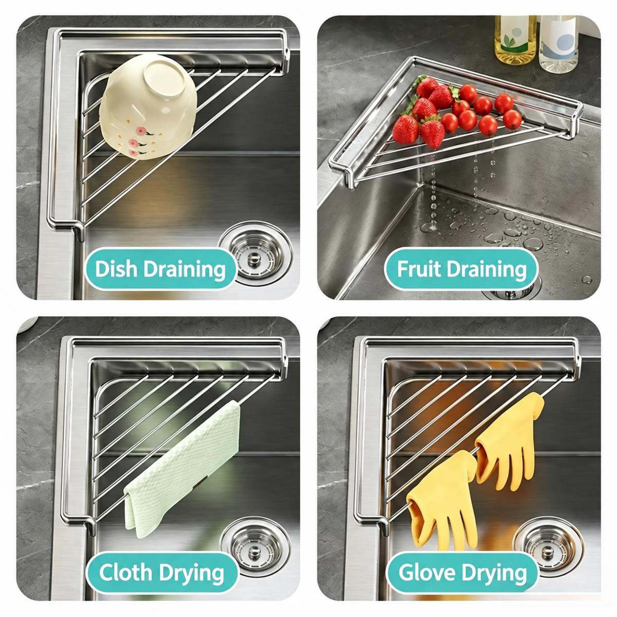🔥Last Day 57% OFF - Corner Sink Draining Shelf