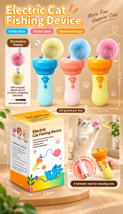 🔥Last Day 20% OFF-🐾2026 New Contcove® Electric Cat Teaser Toy – One-Button Launch Interactive Cat Fishing Toy 🎣