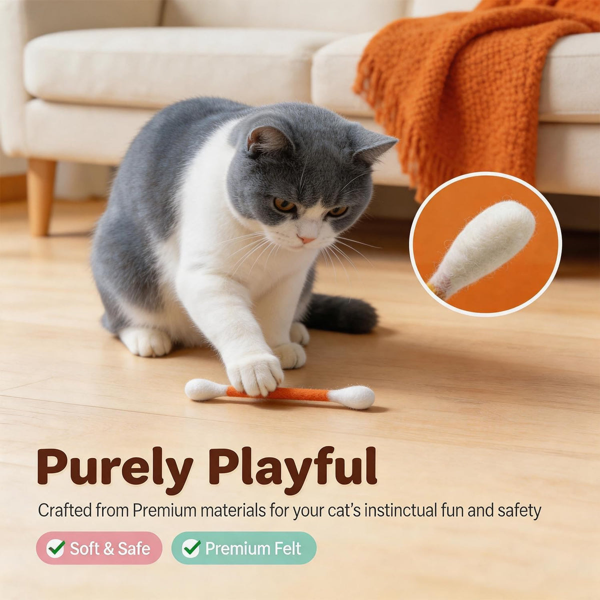 🔥Last Day 20% OFF-🐱2026 New Contcove® Giant Q-Tip Cat Toy – Endless Fun for Bored Cats 🎉