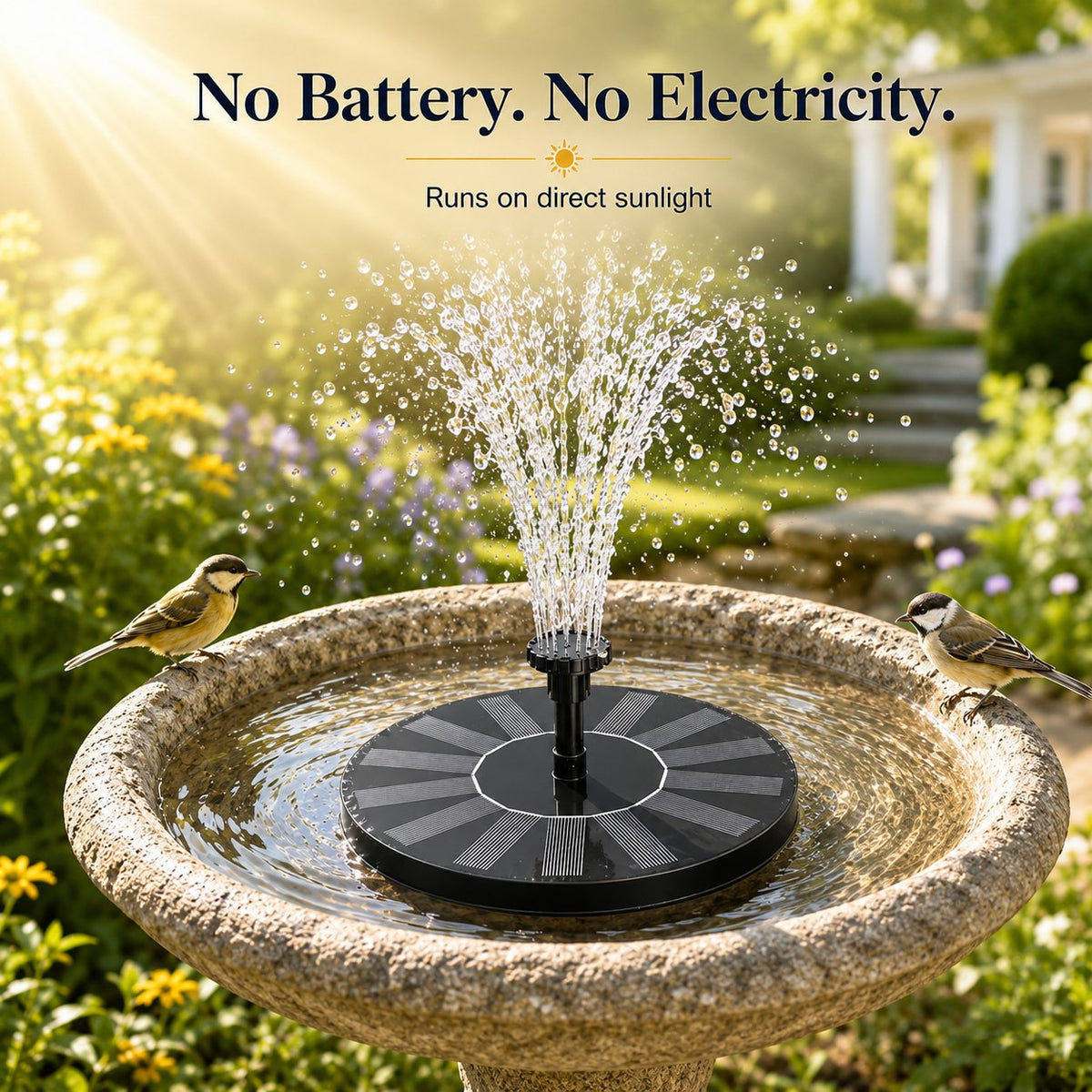 🏆Flash Sale⚡Solar Bath Fountain with 6 Nozzle