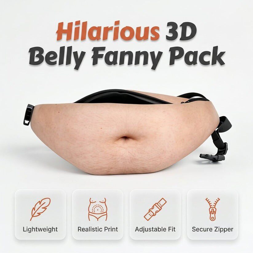 😂 3D Beer Belly Fanny Pack 🎁 – LOVILDS® Hilarious Dad Bag & Funny Gag Gift