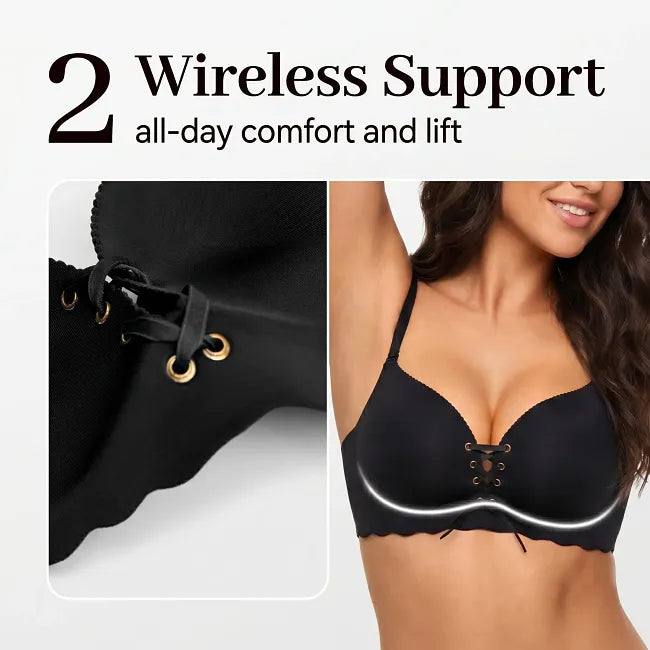 🔥 Selling Fast – 47% OFF 🎁 LOVILDS® Drawstring Push Up Bra – Other Colors SOLD OUT, Black Going Fast!
