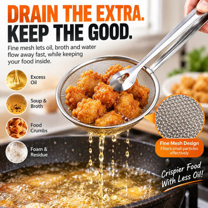🔥LAST DAY - BUY 1 GET 1 FREE!!🎁 2pack-2-in-1 Stainless Steel Strainer Tongs