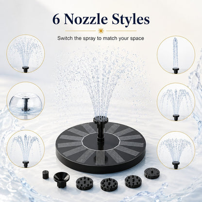 🏆Flash Sale⚡Solar Bath Fountain with 6 Nozzle