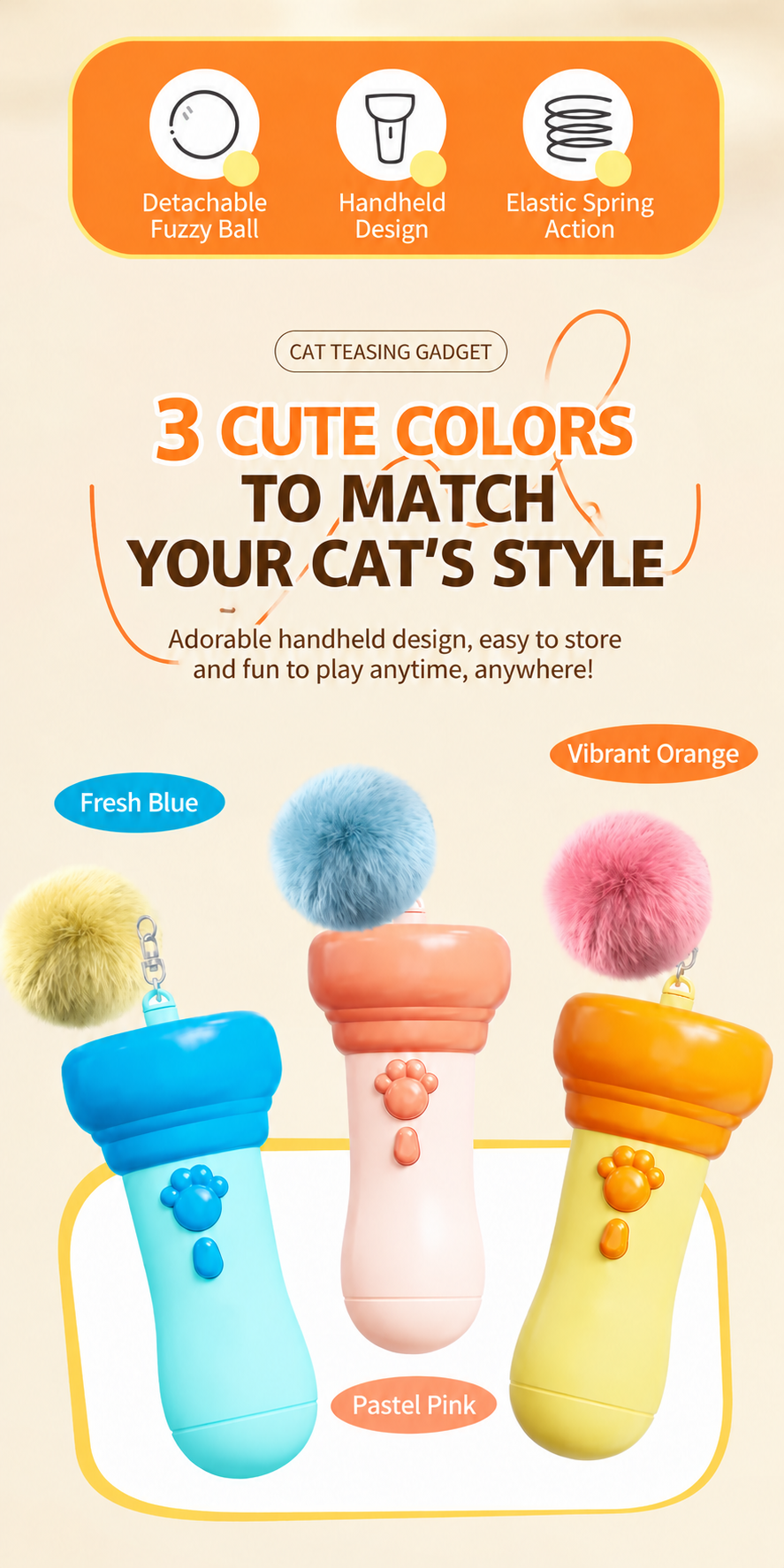 🔥Last Day 20% OFF-🐾2026 New Contcove® Electric Cat Teaser Toy – One-Button Launch Interactive Cat Fishing Toy 🎣