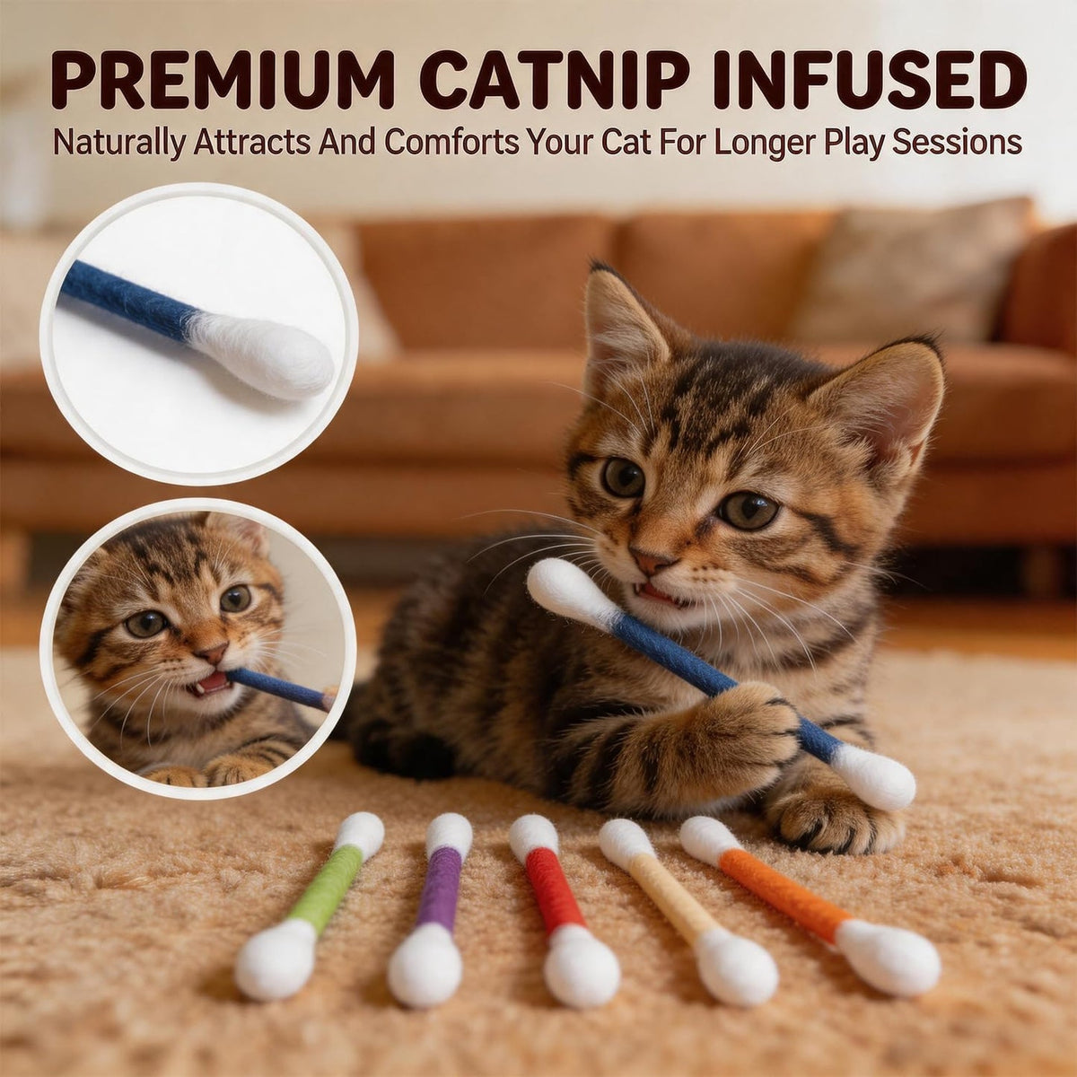 🔥Last Day 20% OFF-🐱2026 New Contcove® Giant Q-Tip Cat Toy – Endless Fun for Bored Cats 🎉