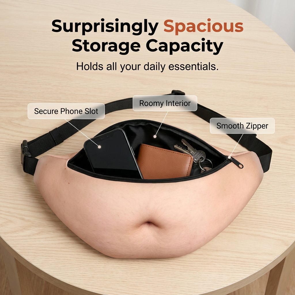 😂 3D Beer Belly Fanny Pack 🎁 – LOVILDS® Hilarious Dad Bag & Funny Gag Gift