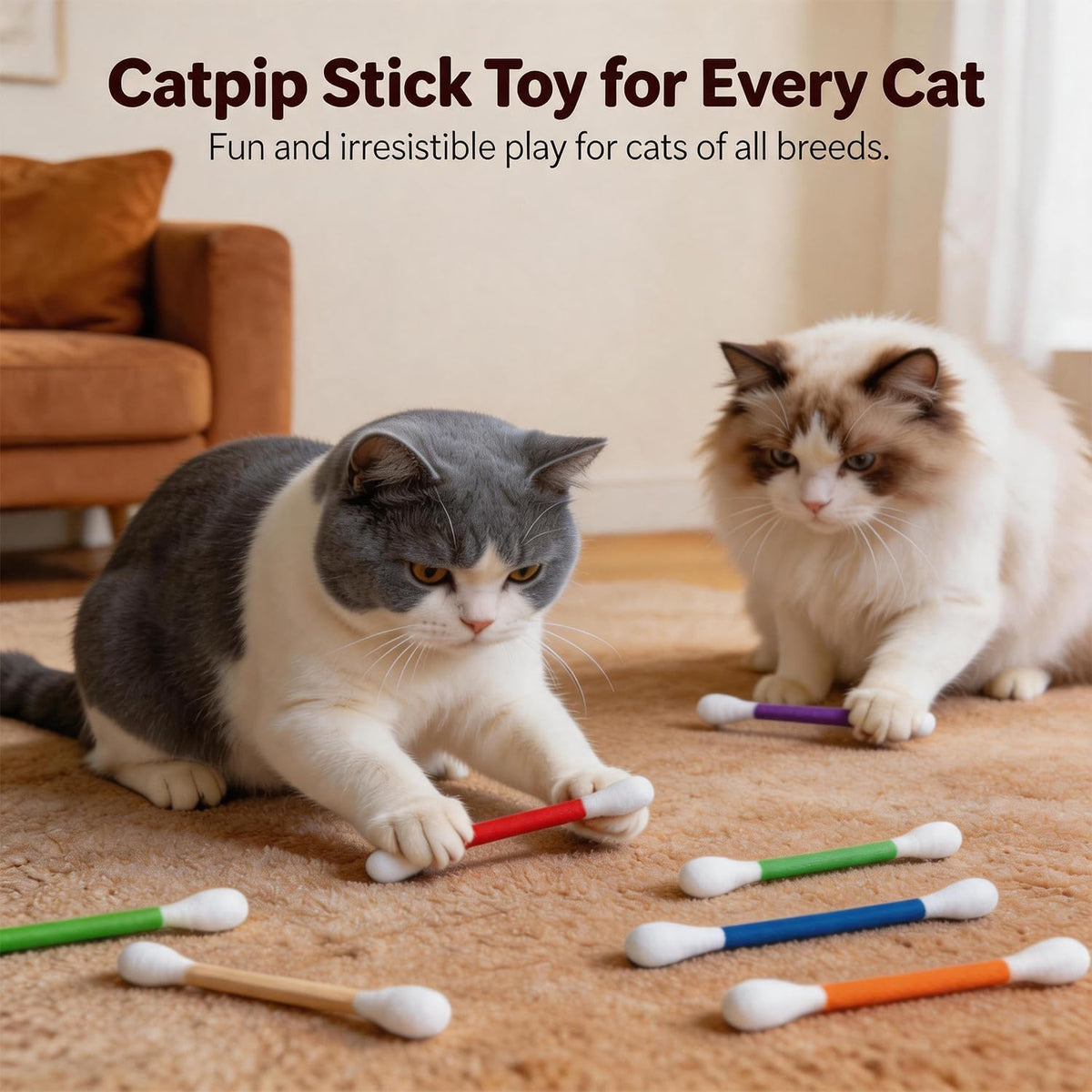 🔥Last Day 20% OFF-🐱2026 New Contcove® Giant Q-Tip Cat Toy – Endless Fun for Bored Cats 🎉