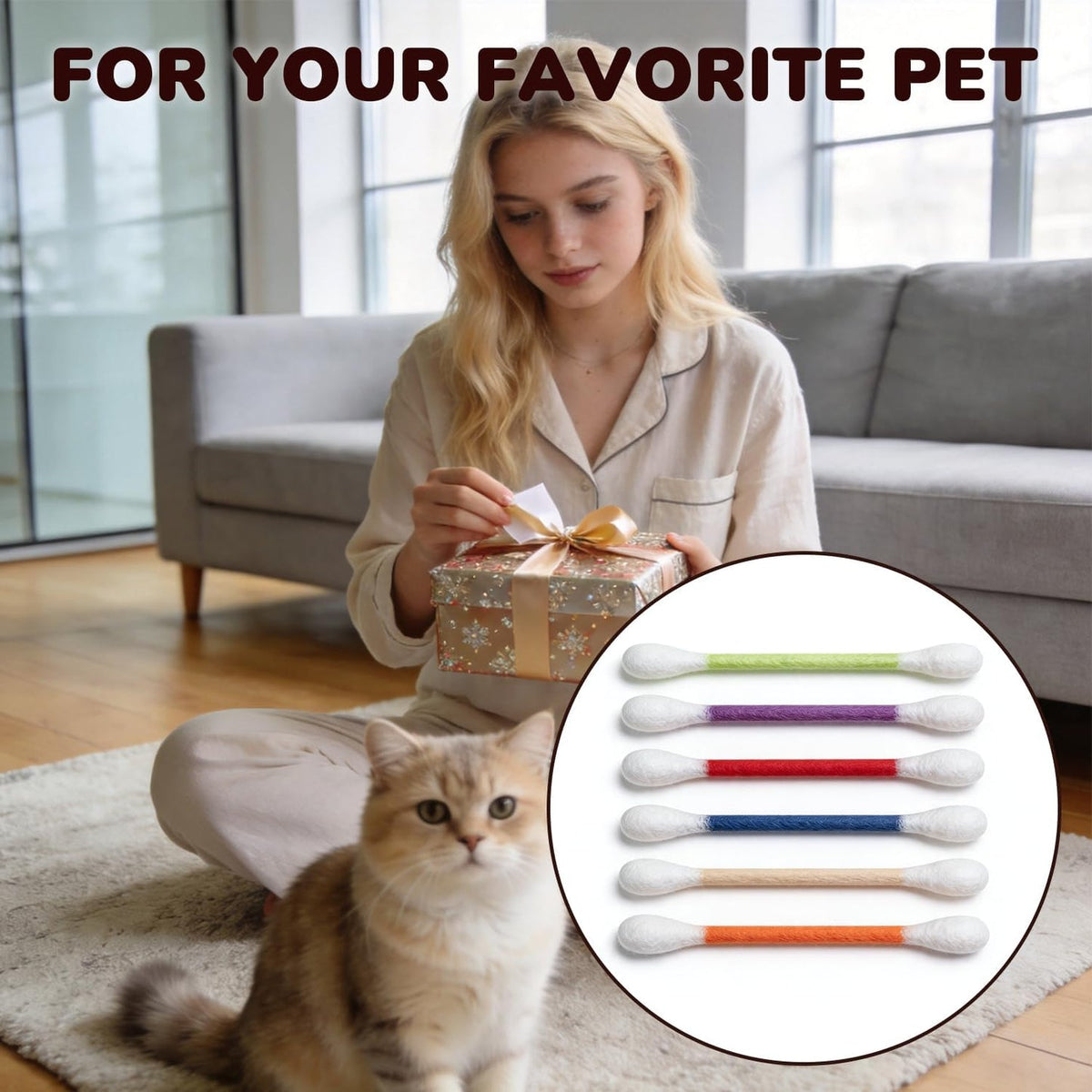 🔥Last Day 20% OFF-🐱2026 New Contcove® Giant Q-Tip Cat Toy – Endless Fun for Bored Cats 🎉