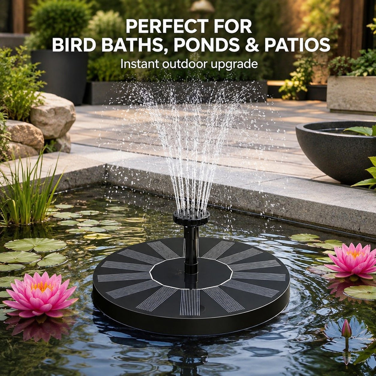🏆Flash Sale⚡Solar Bath Fountain with 6 Nozzle