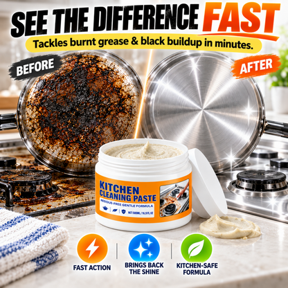 🧽 QIAWI® Multi-Purpose Kitchen Cleaning Paste – Powerful Grease & Stain Remover✨