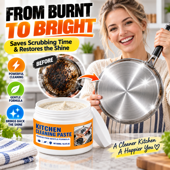 🧽 QIAWI® Multi-Purpose Kitchen Cleaning Paste – Powerful Grease & Stain Remover✨