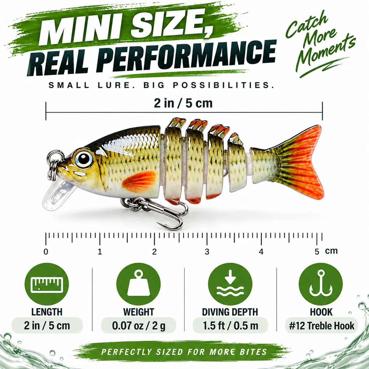 🎣2'' Lifelike Fishing Lures for Freshwater and Saltwate