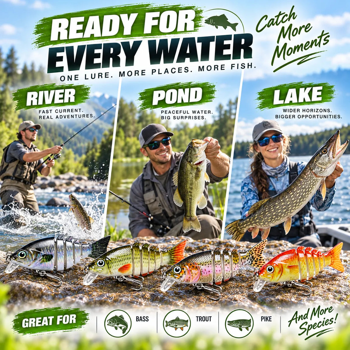 🎣2'' Lifelike Fishing Lures for Freshwater and Saltwate