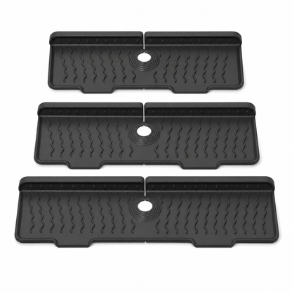 🔥Last Day 33% OFF -🧽 Silicone Faucet Splash Guard Mat — Drain Fast, Cuttable