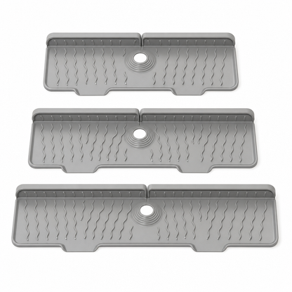 🔥Last Day 33% OFF -🧽 Silicone Faucet Splash Guard Mat — Drain Fast, Cuttable